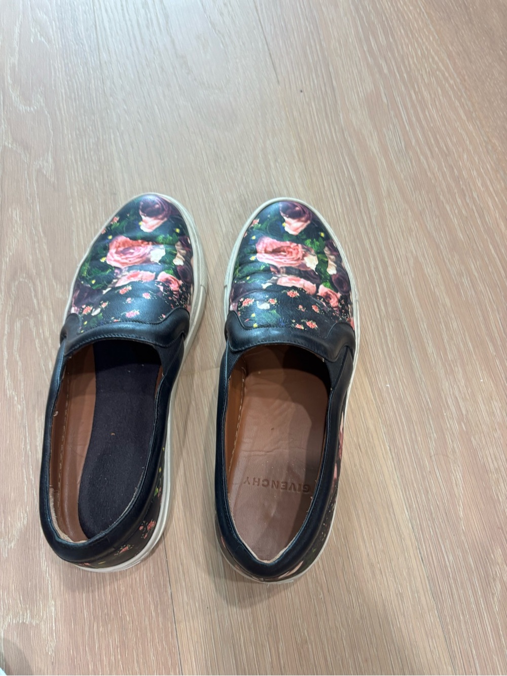 Givenchy Black Floral Slip-On Loafers